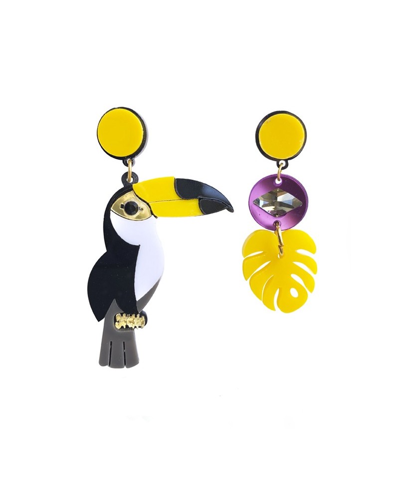 pendientes tucan amarillo