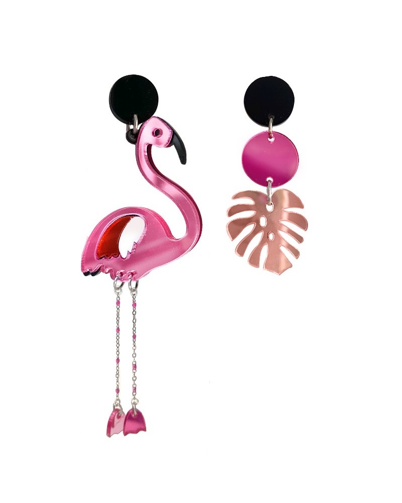 pendientes flamencos rosas