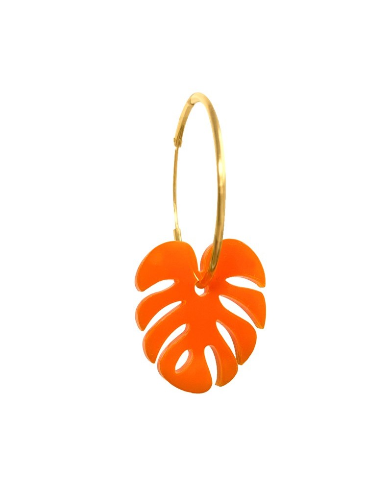 pendiente hoja naranja