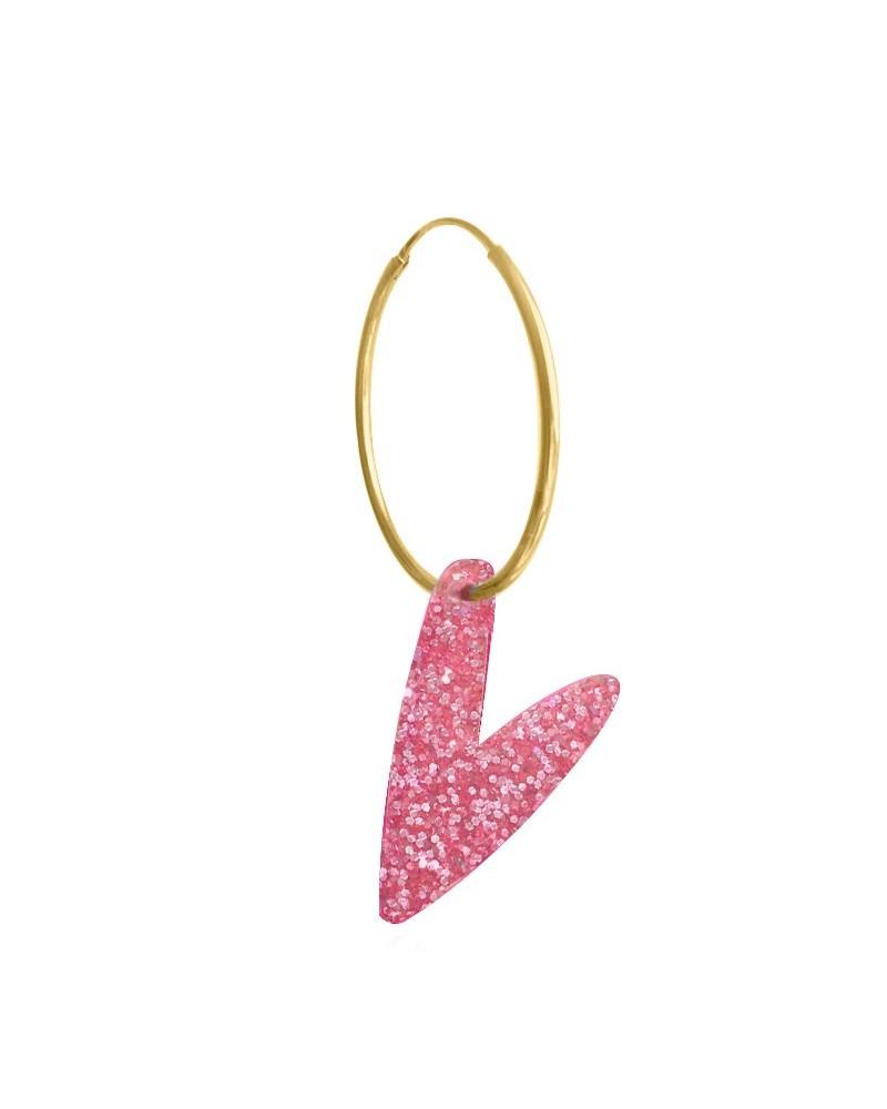 pendiente corazon glitter