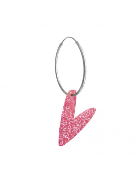 pendiente corazon rosa