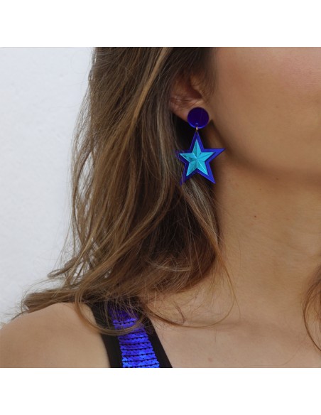 pendientes estrella azul