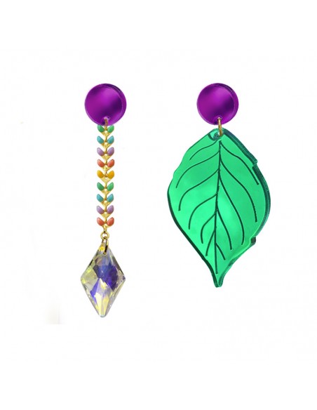 pendiente metacrilato y swarovski