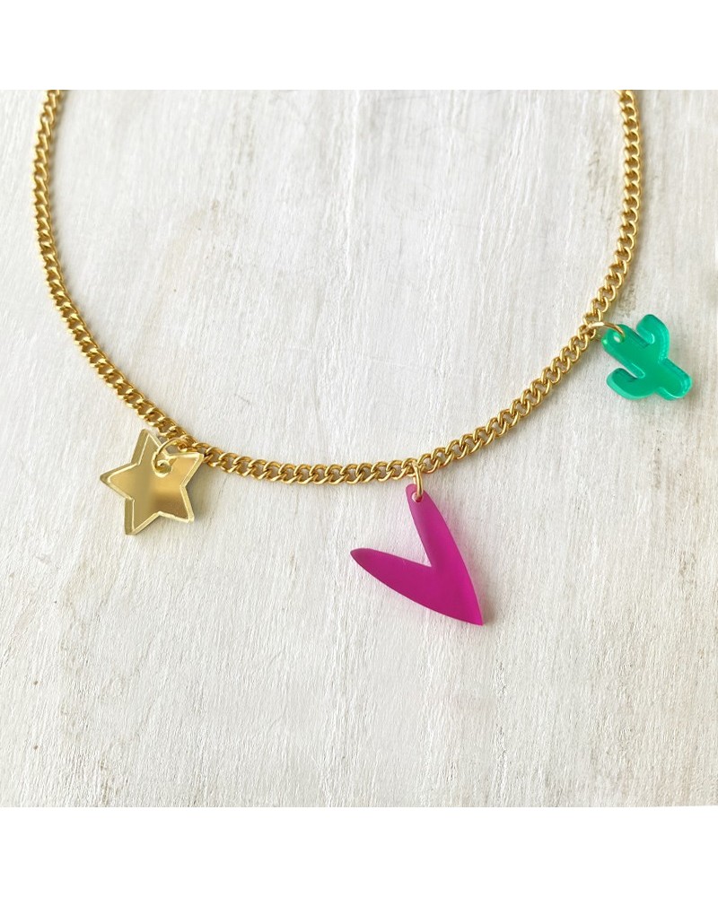 collar colgantes colores metacrilato