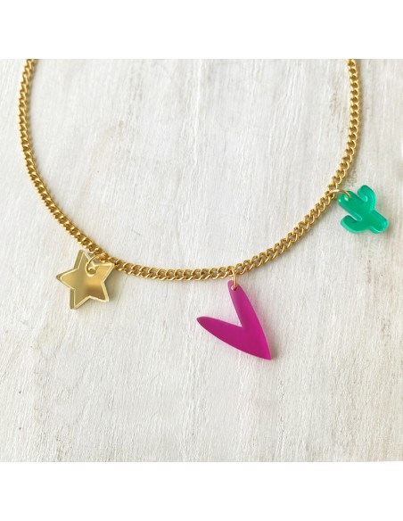 collar colgantes colores metacrilato