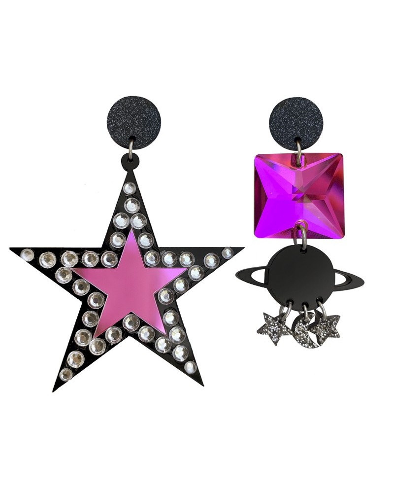 pendientes estrella fucsia