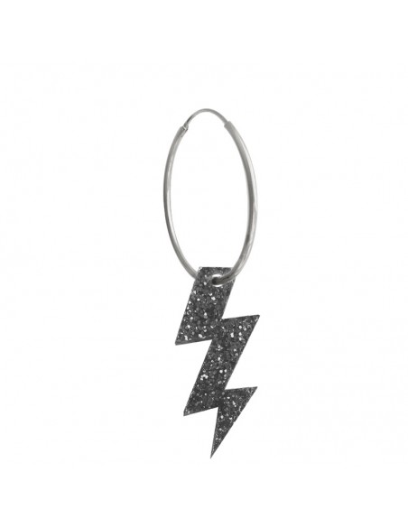 pendiente rayo negro glitter