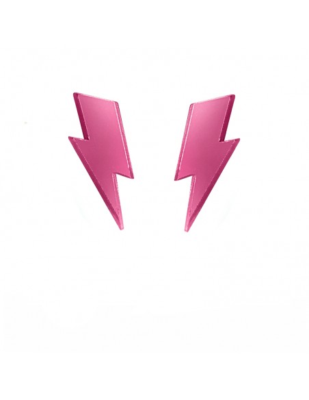 pendientes rayos fucsias metacrilato