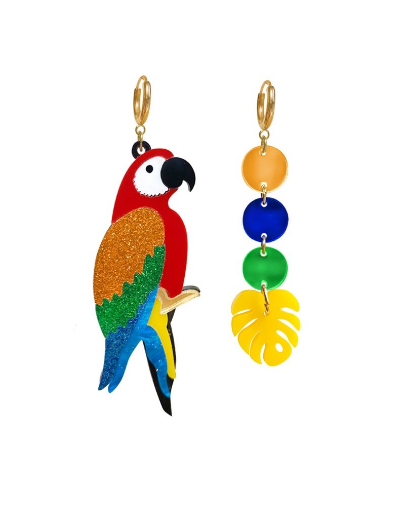 Pendientes loro metacrilato