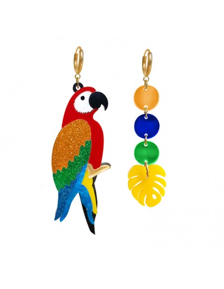 Pendientes loro metacrilato