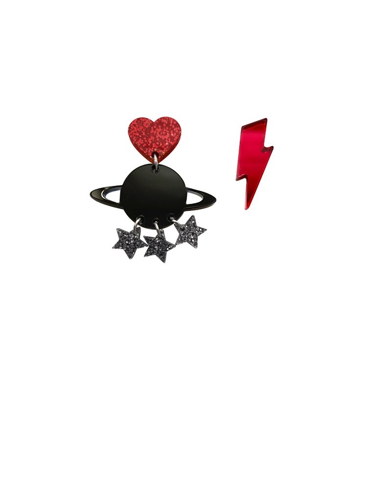 pendientes rojos y negros