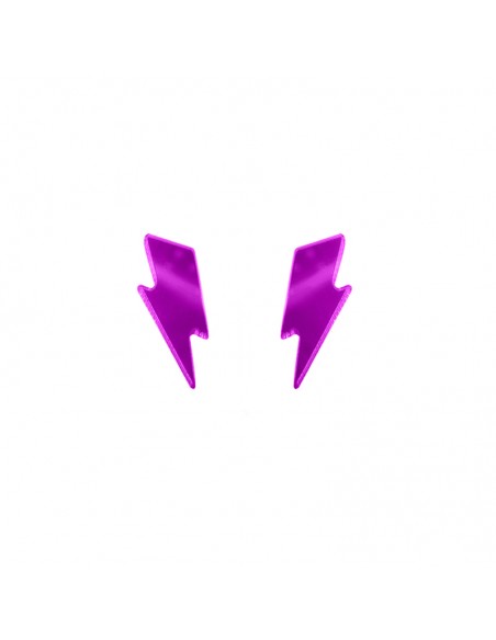 pendiente rayo morado metacrilato