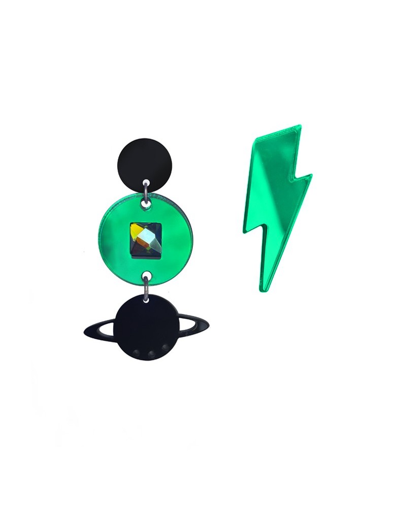 pendientes metacrilato verdes