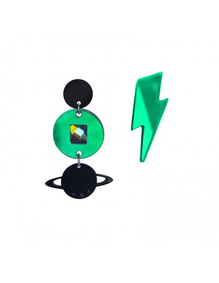 pendientes metacrilato verdes