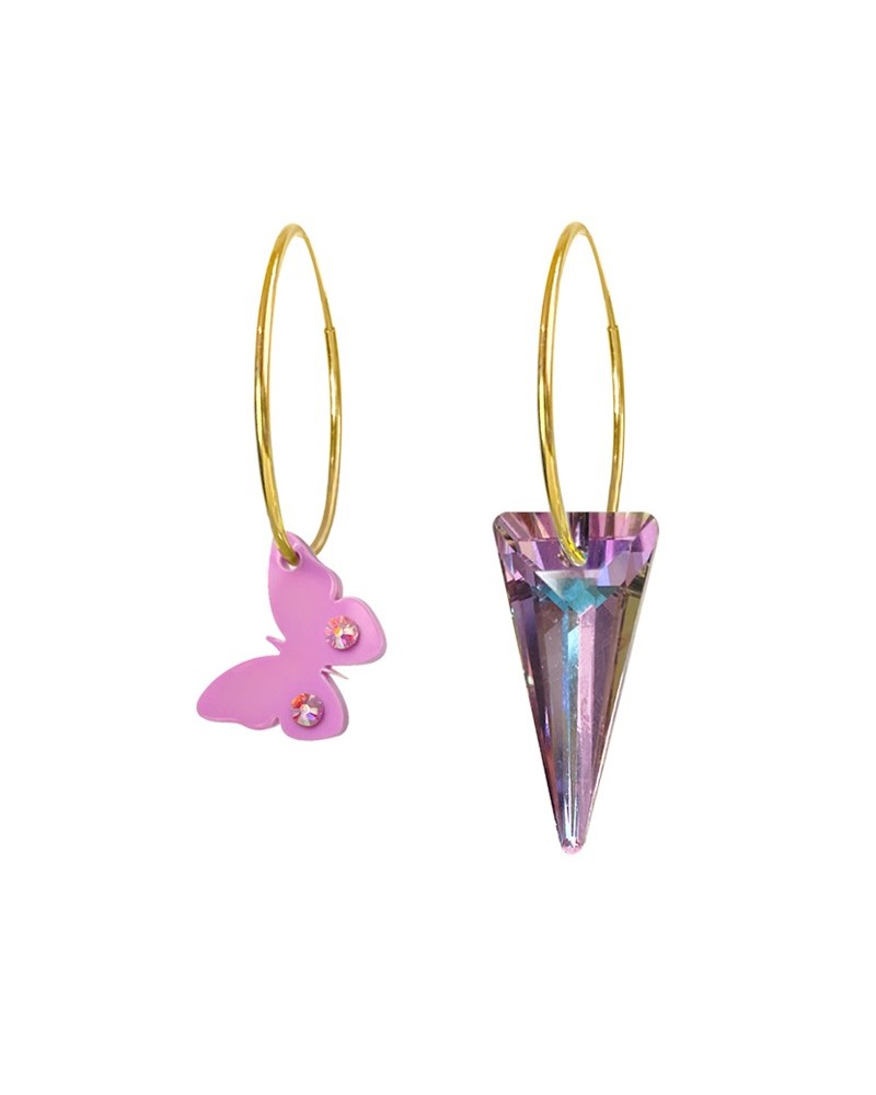 pendientes swarovski mariposa lila