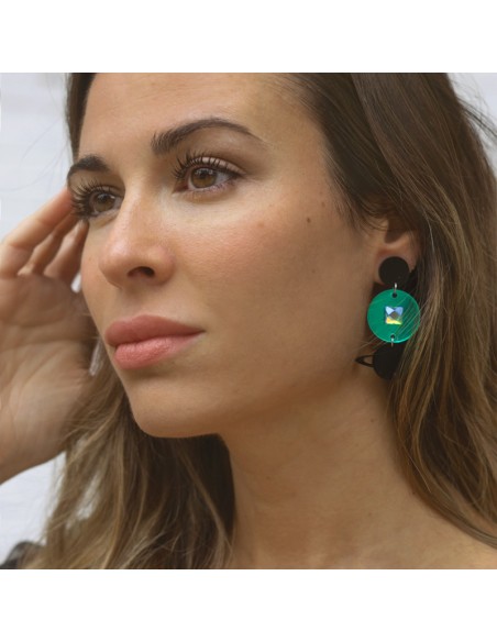pendientes mujer verdes planeta