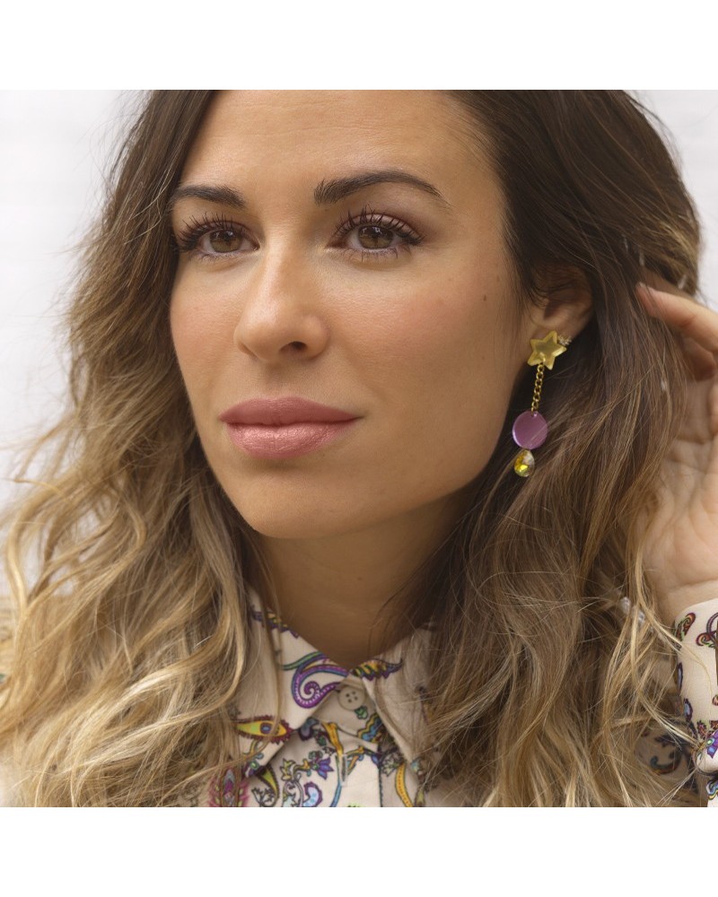 pendientes metacrilato luna dorados 2